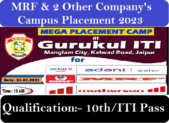 MRF & 2 Other Company's Campus Placement 2023