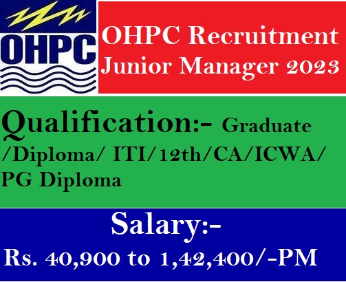 OHPC Recruitment Junior Manager 2023
