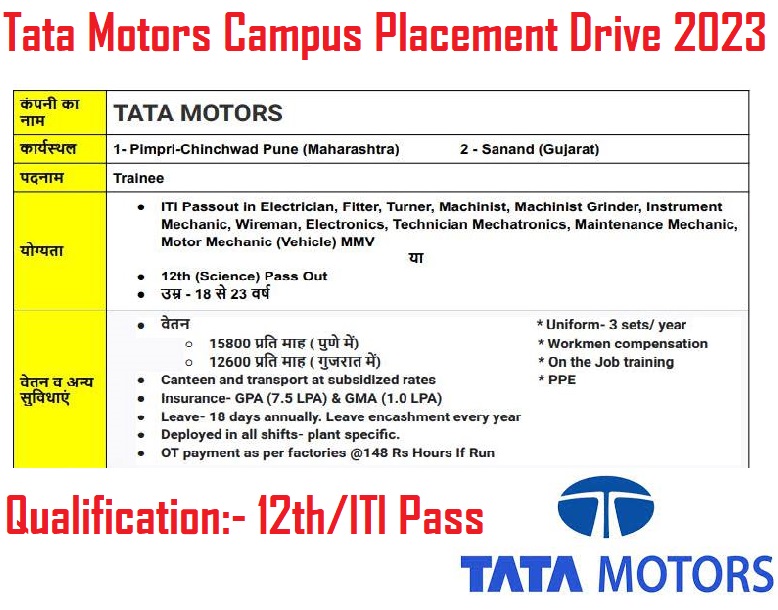 Tata Motors Campus Placement Drive