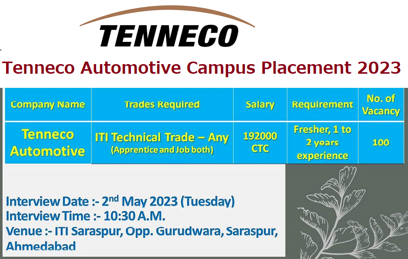 Tenneco Automotive Campus Placement 2023
