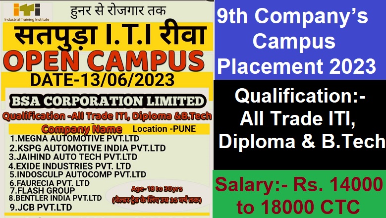 9th Company’s Campus Placement 2023