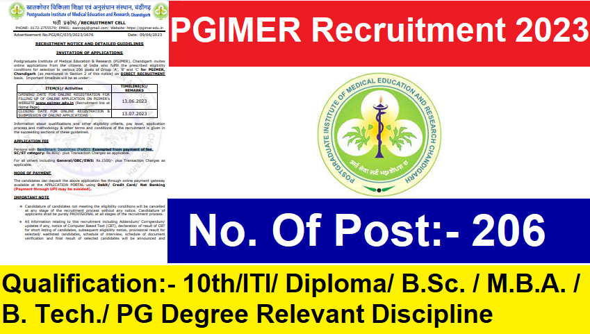 PGIMER Recruitment 2023