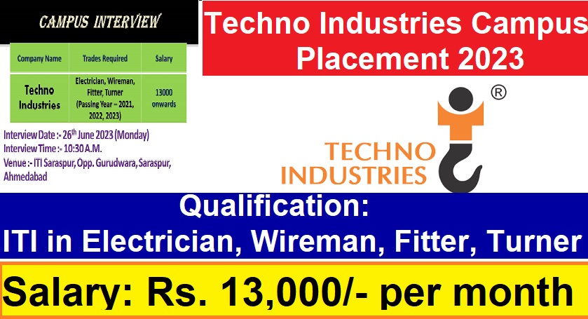 Techno Industries Campus Placement 2023