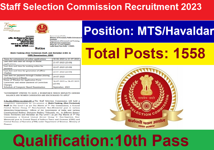 Staff Selection Commission Recruitment 2023