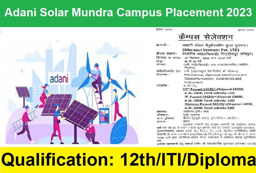 Adani Solar Manufacturing Mundra Campus Placement 2023