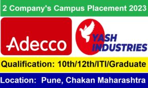Edicco India & Yash Industries Campus Placement 2023