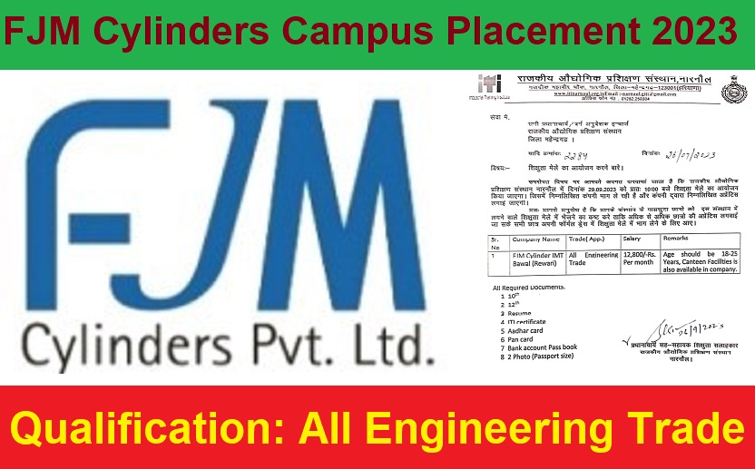 FJM Cylinders Pvt Ltd Campus Placement 2023