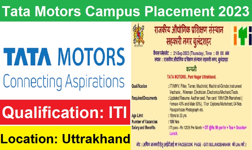 Tata Motors Uttrakhand Campus Placement 2023