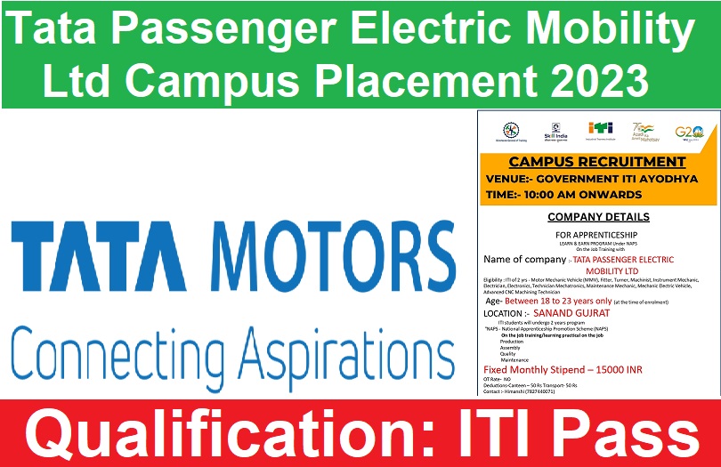 Tata Passenger Electric Mobility Ltd Campus Placement 2023