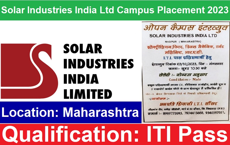Solar Industries India Ltd Campus Placement 2023