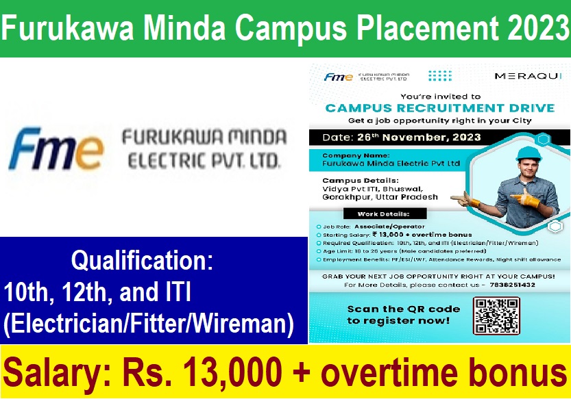 Furukawa Minda Electric Pvt Ltd Campus Placement 2023