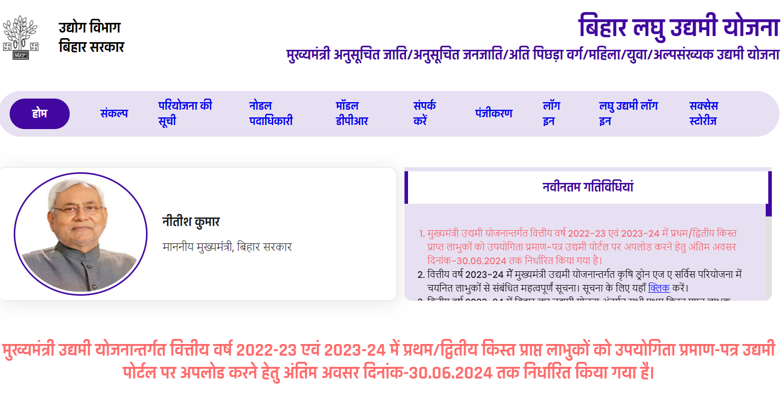 Bihar Laghu Udyami Yojana Selection List 2024